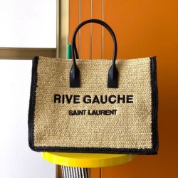 Borsa tote YSL Saint Laurent Rive Gauche Rafia beige e