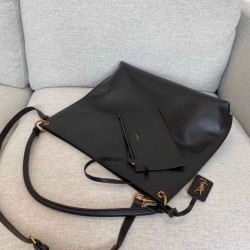 Borsa YSL Saint Laurent Tag Hobo Pelle di vitello nera