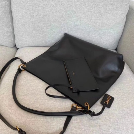 Replica Borsa YSL Saint Laurent Tag Hobo Pelle di vitello nera Replica Borsa YSL Saint Laurent Tag Hobo Pelle di vitello nera