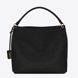 Borsa YSL Saint Laurent Tag Hobo Pelle di vitello nera