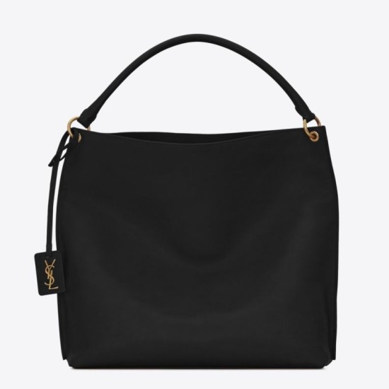Replica Borsa YSL Saint Laurent Tag Hobo Pelle di vitello nera Replica Borsa YSL Saint Laurent Tag Hobo Pelle di vitello nera