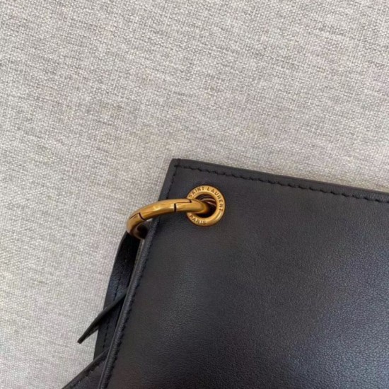 Replica Borsa YSL Saint Laurent Tag Hobo Pelle di vitello nera Replica Borsa YSL Saint Laurent Tag Hobo Pelle di vitello nera