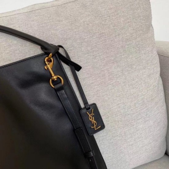 Replica Borsa YSL Saint Laurent Tag Hobo Pelle di vitello nera Replica Borsa YSL Saint Laurent Tag Hobo Pelle di vitello nera