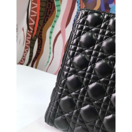 Replica Borsa tote grande Christian Dior Supple Lady Dior M0584 oro nero