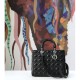 Replica Borse Christian Dior grande Lady Dior Supple Tote M0584 nero argento