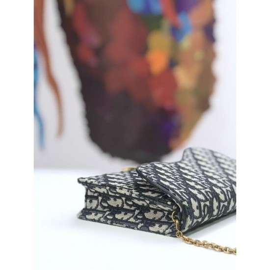 Replica Christian Dior Oblique Saddle Woc Chain Bag M5620 Nero