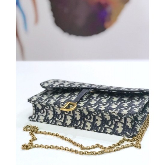 Replica Christian Dior Oblique Saddle Woc Chain Bag M5620 Nero