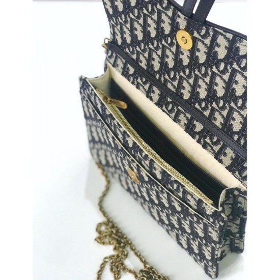 Replica Christian Dior Oblique Saddle Woc Chain Bag M5620 Nero