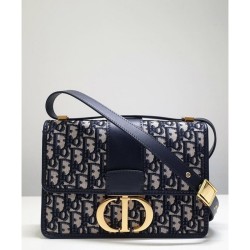 Christian Dior 30 Montaigne Flap Borsa Blu scuro