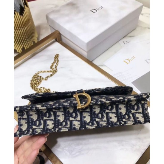 Replica Portafoglio lungo con patta Christian Dior con patta S5614 Blu scuro Replica Portafoglio lungo con patta Christian Dior con patta S5614 Blu scuro
