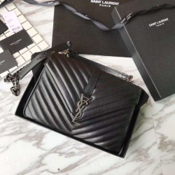 YSL Saint Laurent Media Monogram Kate Chain Borse a tracolla Nero