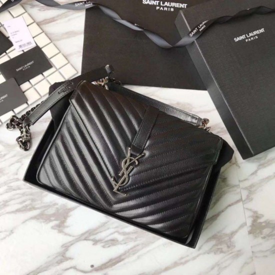 Replica YSL Saint Laurent Media Monogram Kate Chain Borse a tracolla Nero Replica YSL Saint Laurent Media Monogram Kate Chain Borse a tracolla Nero