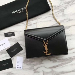 YSL Saint Laurent Medium Cassandra Monogram Envelope Borse Nero