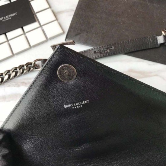 Replica YSL Saint Laurent Media Monogram Kate Chain Borse a tracolla Nero Replica YSL Saint Laurent Media Monogram Kate Chain Borse a tracolla Nero