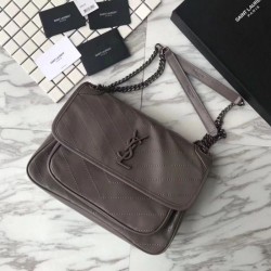 YSL Saint Laurent Medium Niki Chain Borse Grigia