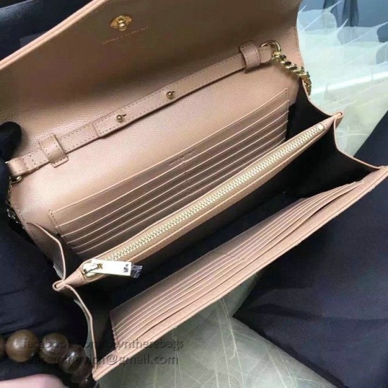 Replica Portafoglio Saint Laurent in grano di albicocca De Poudre Textured Matelasse Leather 377828 Replica Portafoglio Saint Laurent in grano di albicocca De Poudre Textured Matelasse Leather 377828