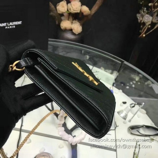 Replica Raccoglitore YSL Saint Laurent della catena di cuoio della Matelasse di Green Grained Replica Raccoglitore YSL Saint Laurent della catena di cuoio della Matelasse di Green Grained