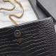 Replica Portafoglio catena YSL Saint Laurent Mini Kate in pelle stampata coccodrillo hardware in oro nero Replica Portafoglio catena YSL Saint Laurent Mini Kate in pelle stampata coccodrillo hardware in oro nero