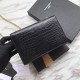 Replica Portafoglio catena YSL Saint Laurent Mini Kate in pelle stampata coccodrillo hardware in oro nero Replica Portafoglio catena YSL Saint Laurent Mini Kate in pelle stampata coccodrillo hardware in oro nero