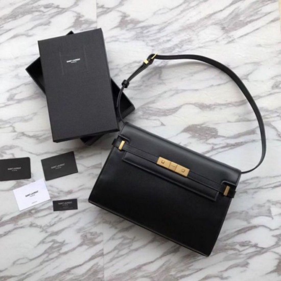 Replica Borsa a tracolla Baguette YSL Saint Laurent Manhattan nera Replica Borsa a tracolla Baguette YSL Saint Laurent Manhattan nera