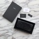 Replica Portafoglio grande YSL Saint Laurent Niki in pelle nera increspata vintage Replica Portafoglio grande YSL Saint Laurent Niki in pelle nera increspata vintage