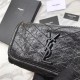 Replica Portafoglio grande YSL Saint Laurent Niki in pelle nera increspata vintage Replica Portafoglio grande YSL Saint Laurent Niki in pelle nera increspata vintage