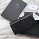 Replica Portafoglio grande YSL Saint Laurent Niki in pelle nera increspata vintage Replica Portafoglio grande YSL Saint Laurent Niki in pelle nera increspata vintage