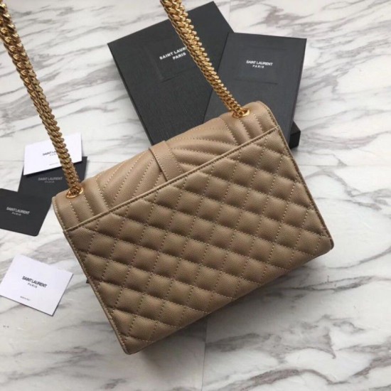 Replica Busta bustina YSL Saint Laurent Albicocca goffrata grana Replica Busta bustina YSL Saint Laurent Albicocca goffrata grana