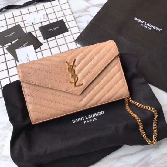 Replica YSL Saint Laurent Granulato Matelasse Chain Portafoglio Giallo Replica YSL Saint Laurent Granulato Matelasse Chain Portafoglio Giallo