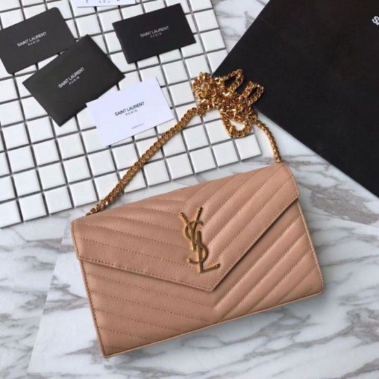 Replica YSL Saint Laurent Granulato Matelasse Chain Portafoglio Giallo Replica YSL Saint Laurent Granulato Matelasse Chain Portafoglio Giallo
