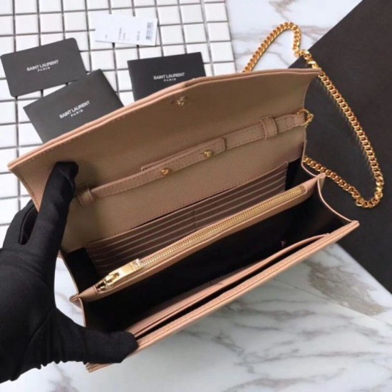 Replica YSL Saint Laurent Granulato Matelasse Chain Portafoglio Giallo Replica YSL Saint Laurent Granulato Matelasse Chain Portafoglio Giallo