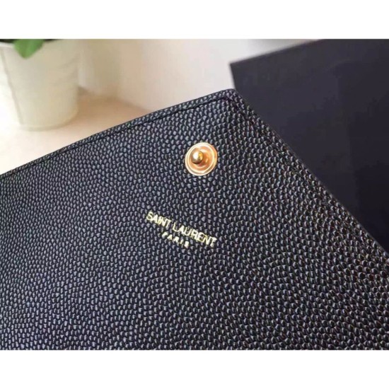 Replica Saint Laurent Catena Portafoglio in pelle Black Grain Replica Saint Laurent Catena Portafoglio in pelle Black Grain