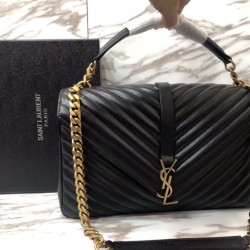 Saint Laurent grandi borse Monogram universitari in nero di capra
