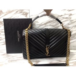 Saint Laurent grandi borse Monogram universitari in nero di capra