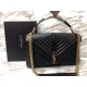 Replica Saint Laurent grandi borse Monogram universitari in nero di capra Replica Saint Laurent grandi borse Monogram universitari in nero di capra