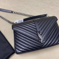 Saint Laurent grandi borse Monogram universitari in nero di capra