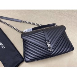 Saint Laurent grandi borse Monogram universitari in nero di capra