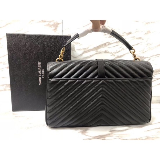 Replica Saint Laurent grandi borse Monogram universitari in nero di capra Replica Saint Laurent grandi borse Monogram universitari in nero di capra