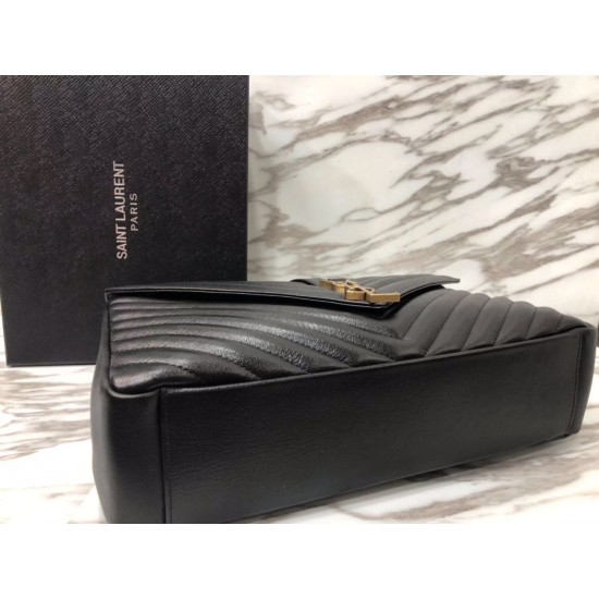 Replica Saint Laurent grandi borse Monogram universitari in nero di capra Replica Saint Laurent grandi borse Monogram universitari in nero di capra