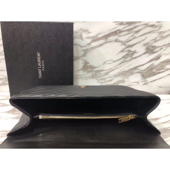 Replica Saint Laurent grandi borse Monogram universitari in nero di capra Replica Saint Laurent grandi borse Monogram universitari in nero di capra