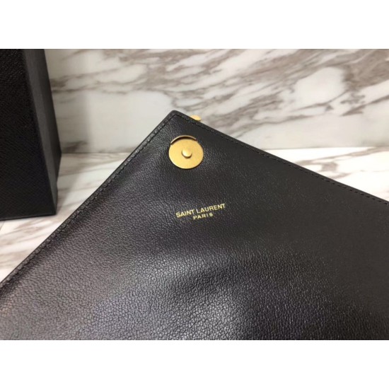 Replica Saint Laurent grandi borse Monogram universitari in nero di capra Replica Saint Laurent grandi borse Monogram universitari in nero di capra