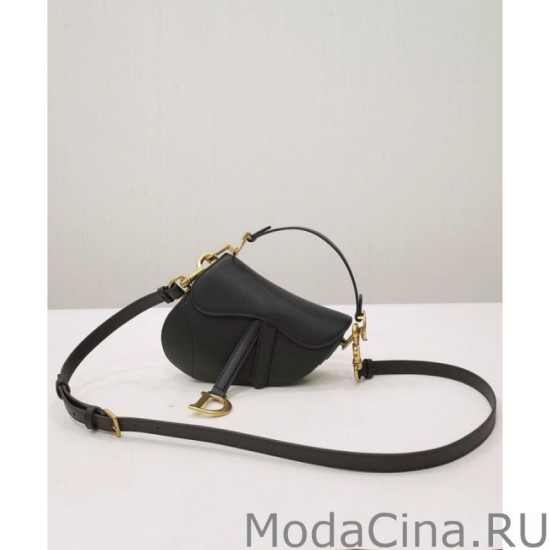 Replica Mini borsa da sella Christian Dior con cinturino nero Replica Mini borsa da sella Christian Dior con cinturino nero