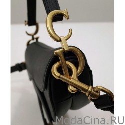 Mini borsa da sella Christian Dior con cinturino nero
