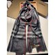 Replica Scialle Burberry Aquatic Cashmere Small Check 75 x 220 Grigio