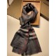 Replica Scialle Burberry Aquatic Cashmere Small Check 75 x 220 Grigio