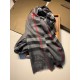 Replica Scialle Burberry Aquatic Cashmere Small Check 75 x 220 Grigio