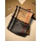 Replica Scialle Burberry Aquatic Cashmere Small Check 75 x 220 Grigio