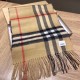 Replica Burberry Scialle in lana cashmere con motivo tartan a doppia faccia con logo 30 x 180 marrone
