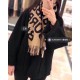 Replica Burberry Scialle in lana cashmere con motivo tartan a doppia faccia con logo 30 x 180 marrone