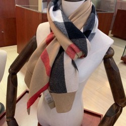 Burberry classico grande scialle in cashmere a quadri 60 x 180 marrone